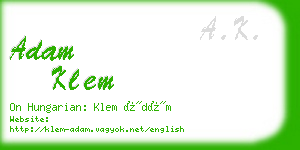 adam klem business card